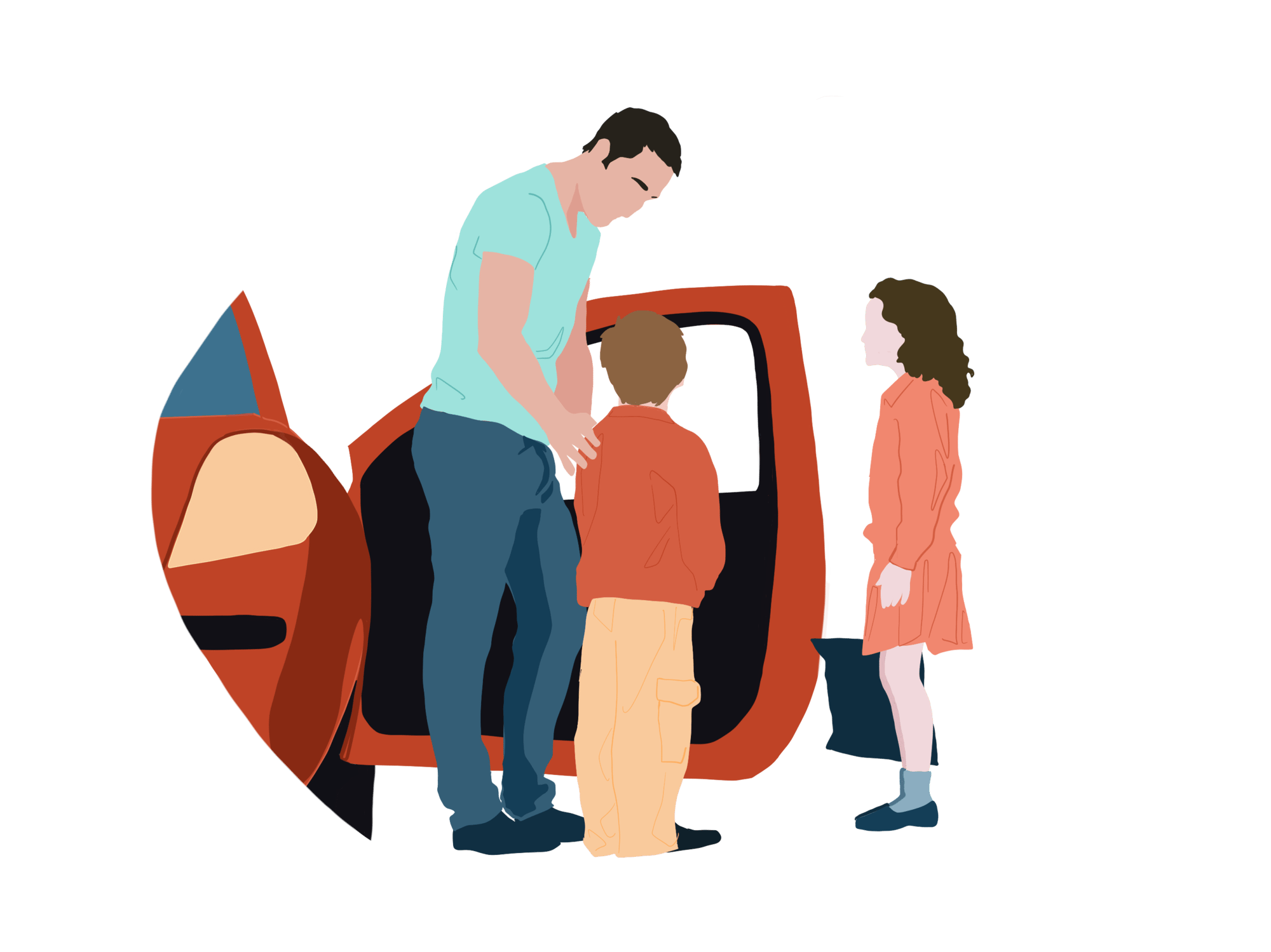 Tripod Illustration Library_Student Dropoff TRANSPARENT