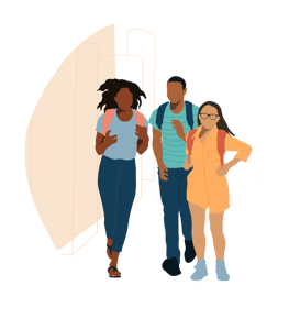 Tripod Illustration Library_Students Walking in Hallway TRANSPARENT