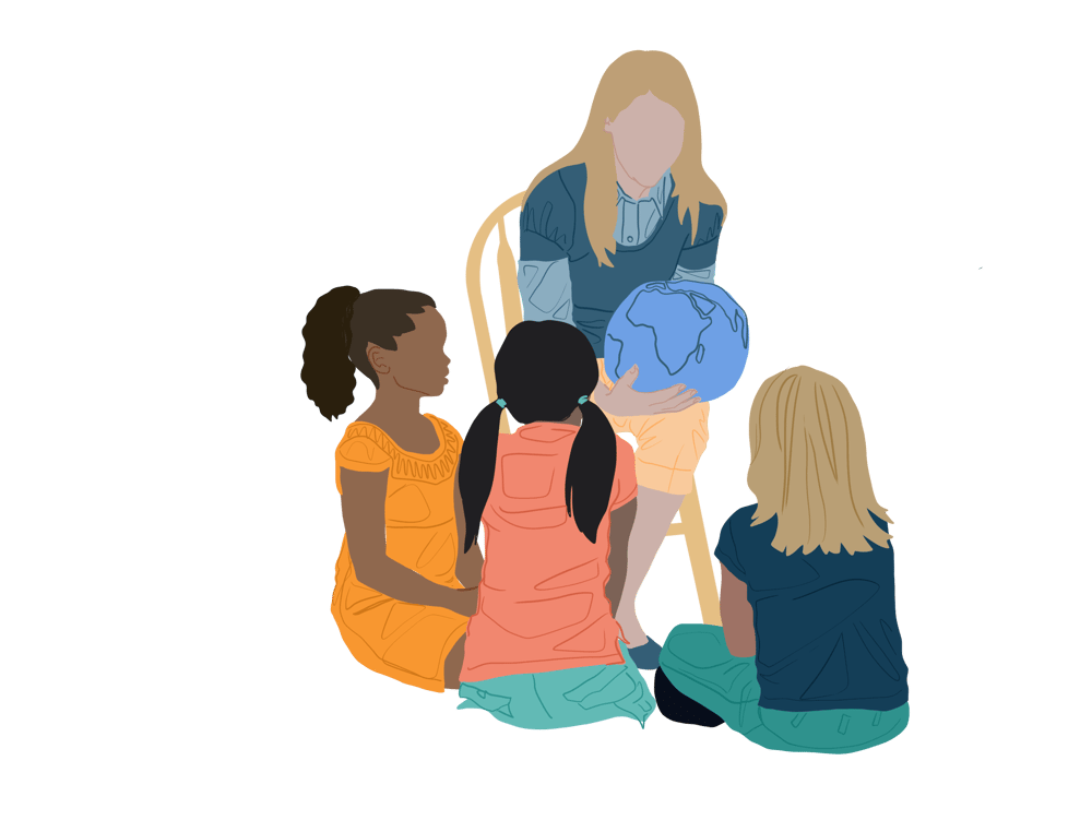 Tripod Illustration Library_Teacher leading group activity TRANSPARENT