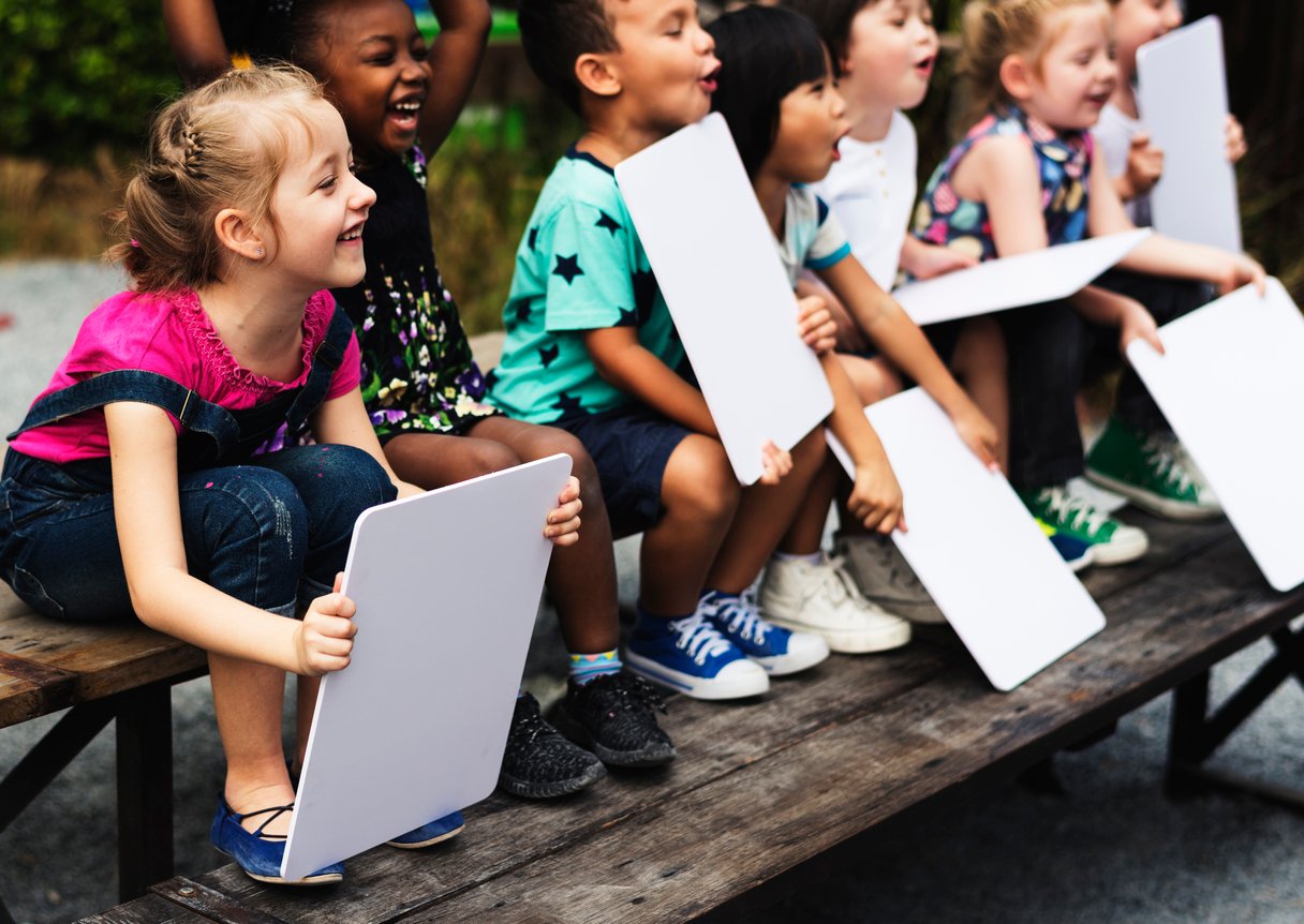 students participating in class outside